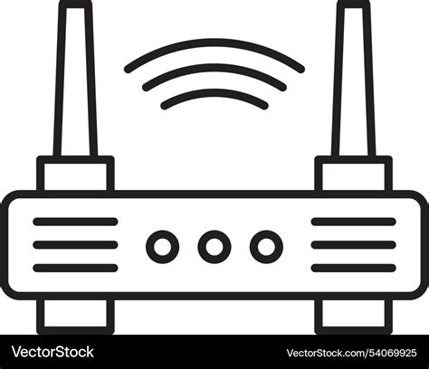 Wifi Router Line Icon Design Royalty Free Vector Image