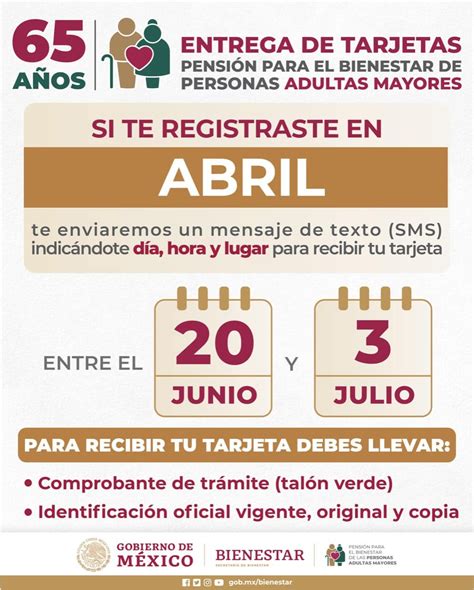 Del De Junio Al De Julio Entrega De Tarjetas Para Quienes Se