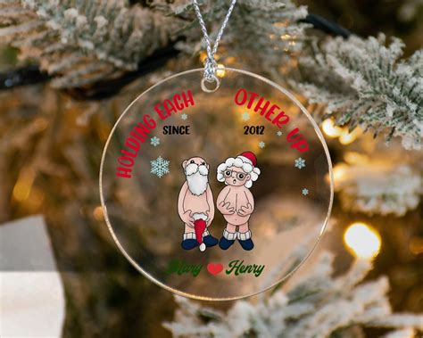 Funny Couple Custom Ornament Naughty Ornament Personalized Funny Old Couple Ceramic Ornament