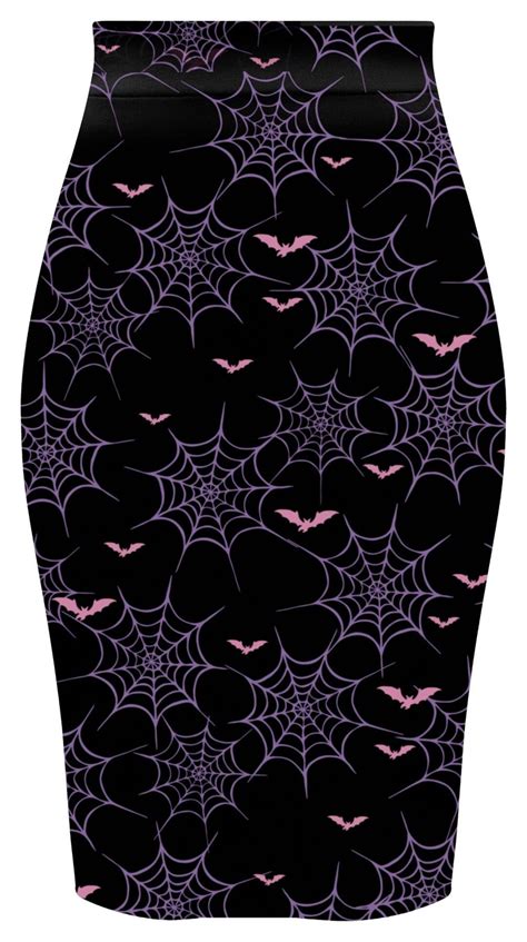 Spooky Babe Spiderweb Pencil Skirt More Colors Etsy
