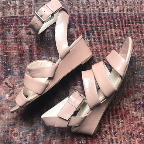 Nine West Shoes Hp Nine West Nude Wedge Sandals Poshmark