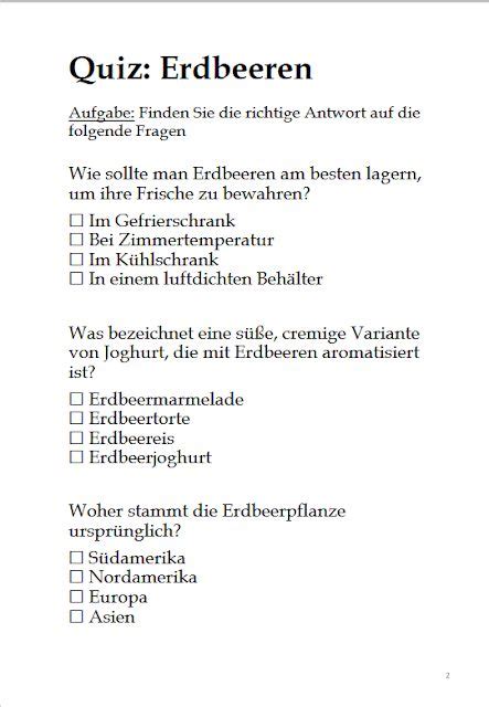 Aktivierungen F R Seniorenbetreuung Quiz Erdbeeren Mit Fragen