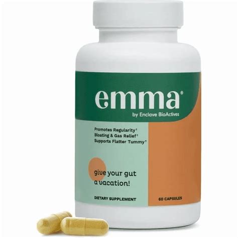 Emma 60-Count Gut Health Supplement – Natural Support for Digestive ...