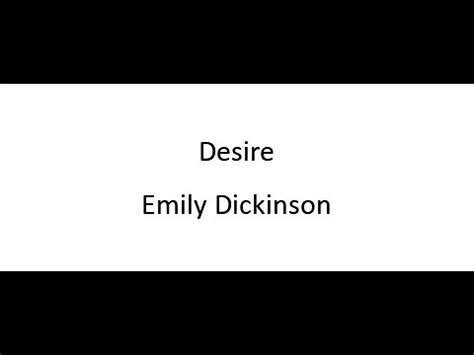 Desire Emily Dickinson YouTube