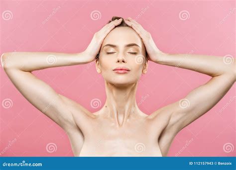Beauty Spa Concept Caucasian Woman With Perfect Face Skin Portrait Beautiful Brunette Spa