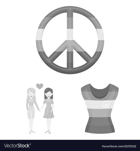 Gay And Lesbian Monochrome Icons In Set Collection