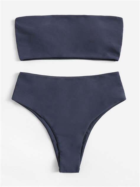 Bandeau con set de bikini de cintura alta Mode de Mujer SHEIN España