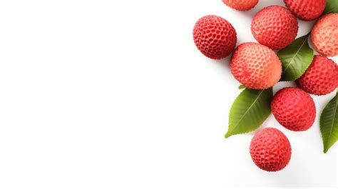 Premium Ai Image Fresh Lychees On A White Background