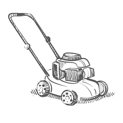 Premium Vector Garden Lawn Mower Sketch Hand Drawn