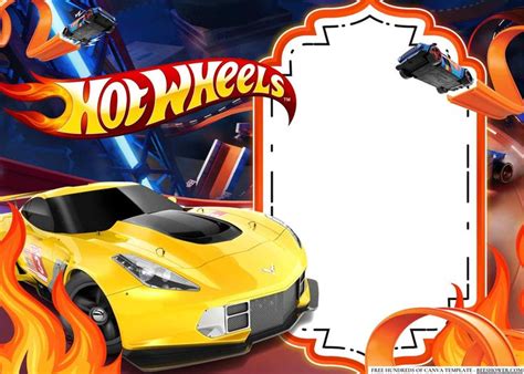 Free Editable Hot Wheels Blank Birthday Invitation Hot Wheels Birthday Hot Wheels Invitations