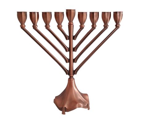 Chabad Design Hanukah Menorah - Copper | aJudaica.com