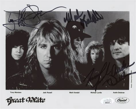 Great White 8x10 Photo Band Signed By 5 With Mark Kendall Audie