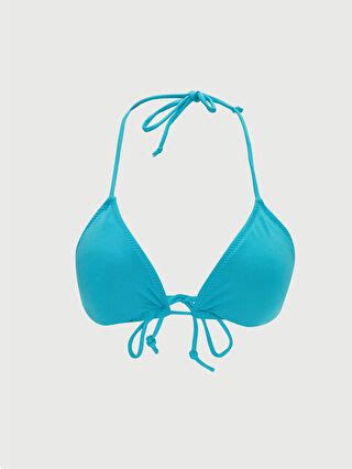 LCW ECO Turkuaz Kadın Boyundan Bağlamalı Düz Bikini Üst S3AB07Z8 PAT