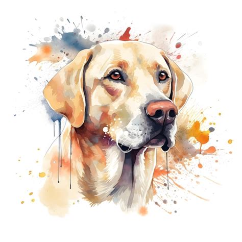 Desenho Do Cachorro Amarelo - Um desenho em aquarela de um cachorro amarelo com nariz azul. | Foto ...