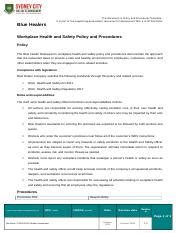 WHS Policy And Procedure Docx This Document Is Policy And Procedures