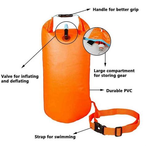 Buy Inflatable Open Water Swim Buoy Air Dry Bag Device Buoy Tow Float