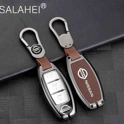 Car Zinc Alloy Leather Key Case Cover For Nissan Juke Leaf Micra K