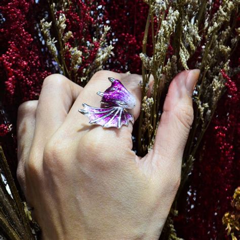 Luxury Silver Amethyst Dragon Ring Handmade Designer Jewellery By