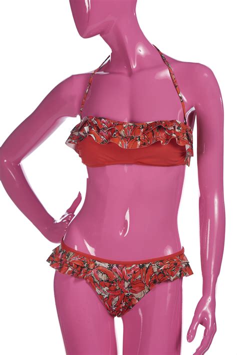 Bandeau Bikini With Pepper Print Save The Queen