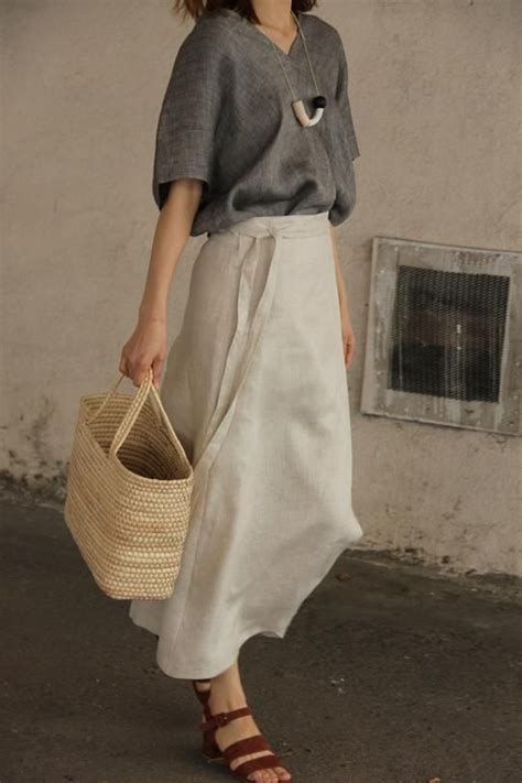 Mode Outfits Skirt Outfits Fashion Outfits Womens Fashion Linen