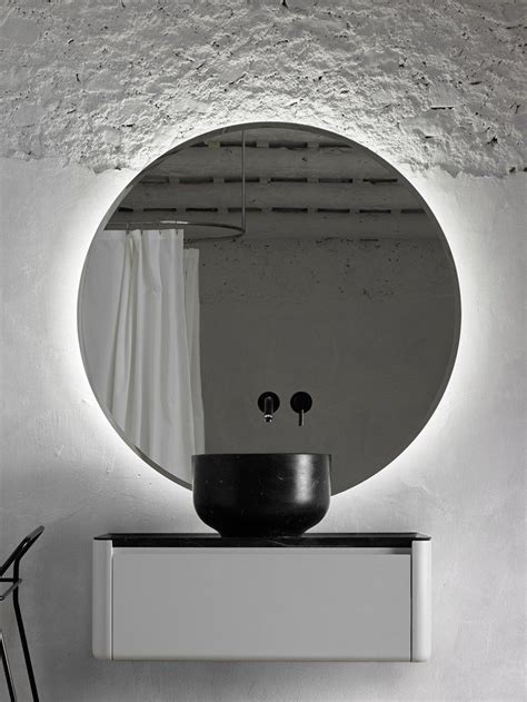 Round bathroom mirror with integrated lighting ORIGIN | Mirror with integrated lighting by ...