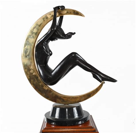 Art Nouveau Bronze Nude Female Moon Figurine For Sale At Pamono