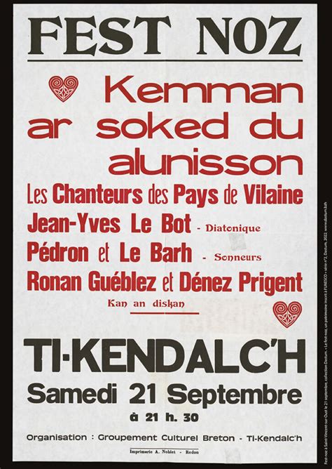 Affiche Fest Noz Saint Vincent Sur Oust Le Septembre Dastum