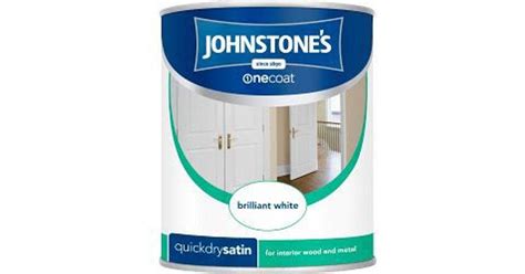 Johnstones One Coat Quick Dry Satin Metal Paint Wood Paint White 075l