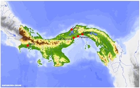 Mapa De Panam Pol Tico F Sico Para Imprimir Colorear