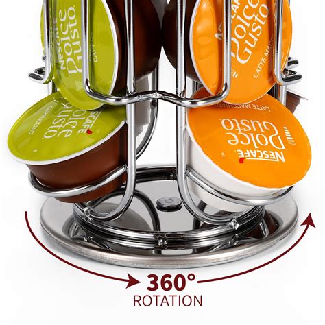 Vinsani Rotating Coffee Capsule Pod Stackable Holder Tower Rack Storage ...