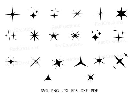 Drawing And Illustration Art And Collectibles Digital Sparkle Stars Svg