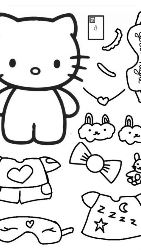 Раскраски Китти с одеждой (29 шт.) - скачать или распечатать бесплатно ...