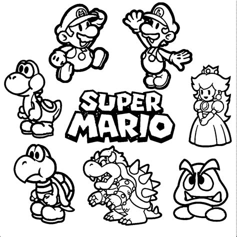 mario world coloring pages