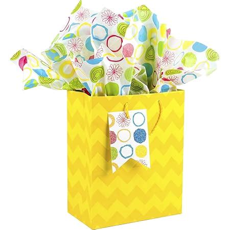 Amazon Hallmark Medium Gift Bag With Tissue Paper Yellow