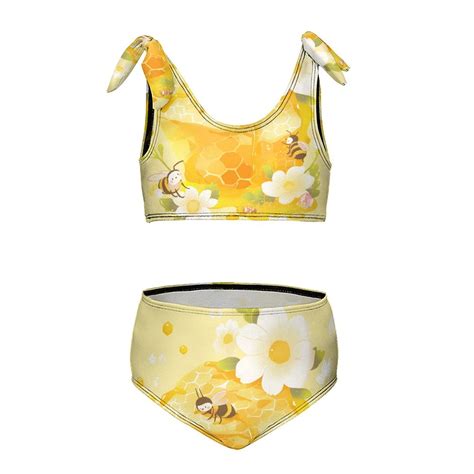 Bee Daisy Flower Girl S Piece Bikini Set Beach Sport Swimsuit Swimwear Y Cm Walmart