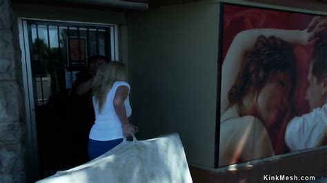 Busty Blonde Anal Fucked In Sex Shop