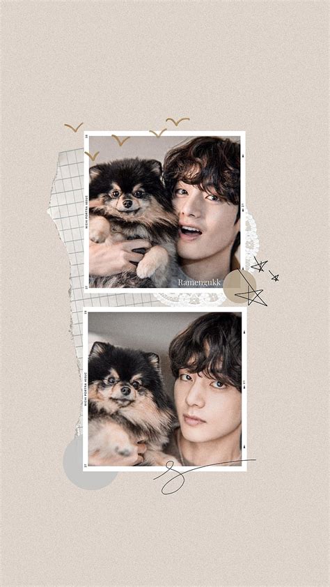 Kim Taehyung Aesthetic With Cute Puppy Kim Taehyung Aesthetic Kim