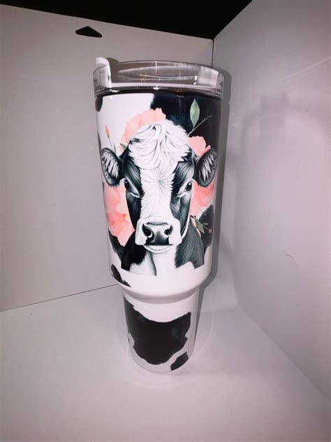 Cow Print Sublimated 40oz Quencher Tumbler Etsy