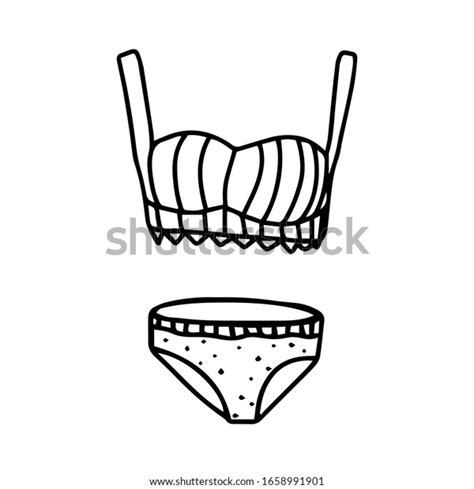 Bikini Swimsuit Hand Drawn Doodle Style Stock Vector Royalty Free Shutterstock