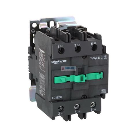 Schneider Contactor LC1E80-80A-60HP-45KW-1NC+1NO-415V – Balaji ...