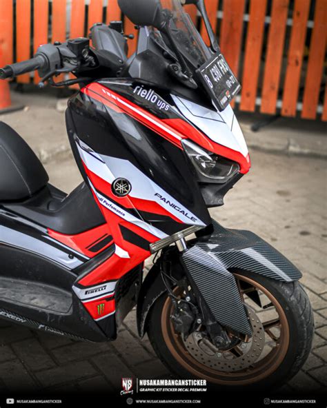 Sticker Motor Xmax Grafis Merah Hitam Full Body Nusakambangan Sticker