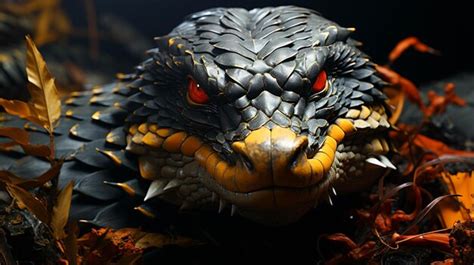 Premium AI Image | Snake head closeup front view