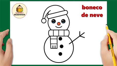 Como desenhar um boneco de neve fácil | Desenho de Natal para desenhar ...