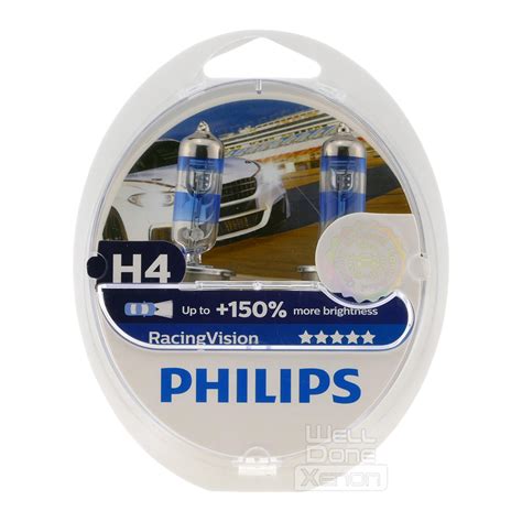H4 Philips Racing Vision 150% 12342RVS2 set - Well Done Xenon