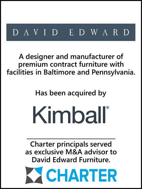 David Edward Acquired By Kimball Charter Capital Partners