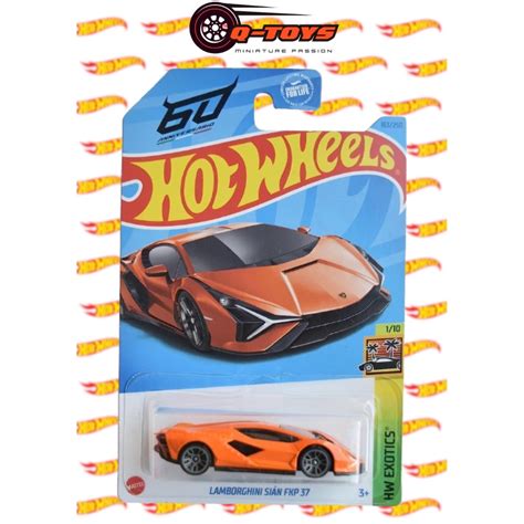 Xe mô hình Hot Wheels Lamborghini Sián FKP Cam tỉ lệ Shopee Việt Nam