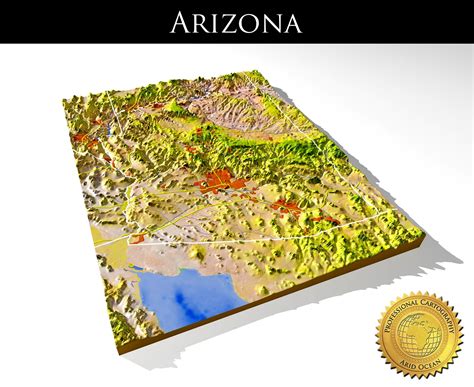 Arizona High Resolution 3d Relief Maps Model