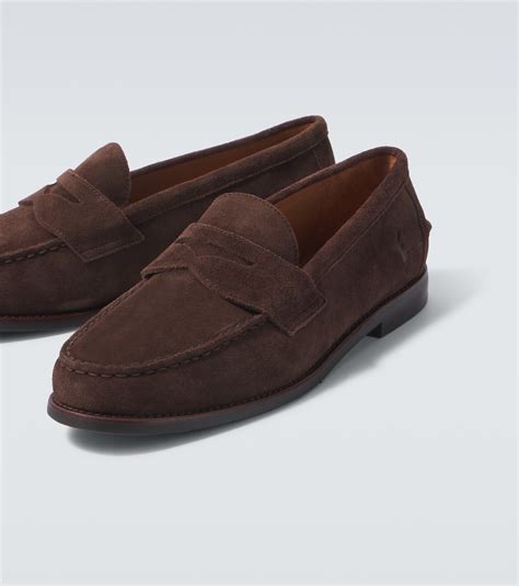 Alston Suede Penny Loafers In Brown Polo Ralph Lauren Mytheresa