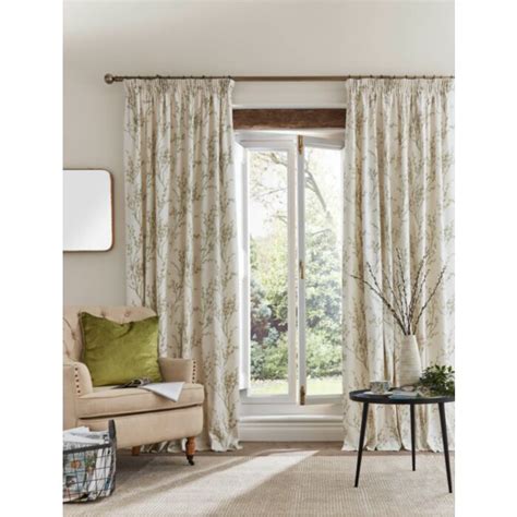 Laura Ashley Pussy Willow Off White Hedgerow Readymade Headertape Curtains Maison White