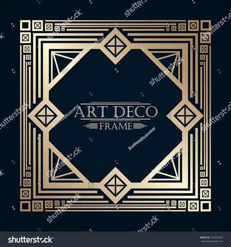 Vintage Retro Art Deco Frame Text Stock Vector (Royalty Free) 723963565